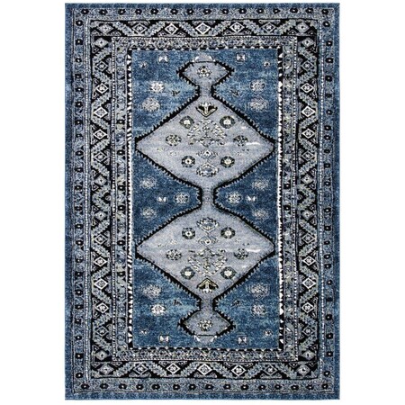 Flowers First 8 x 10 ft. Vintage Hamadan Area Rug Blue & Grey FL1881663